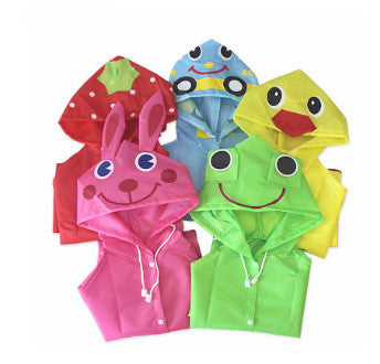 Kids Animal Hooded Raincoat