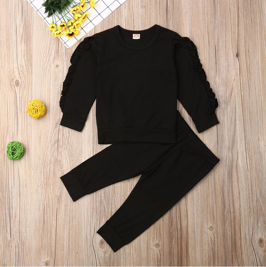 Ruffled Cotton Baby Lounge Set