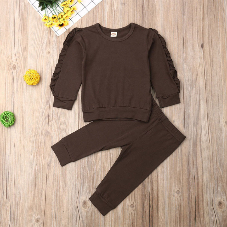 Ruffled Cotton Baby Lounge Set