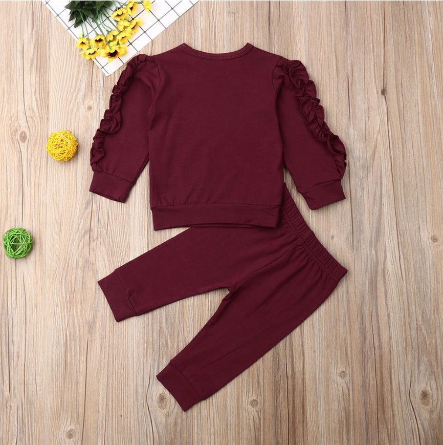Ruffled Cotton Baby Lounge Set